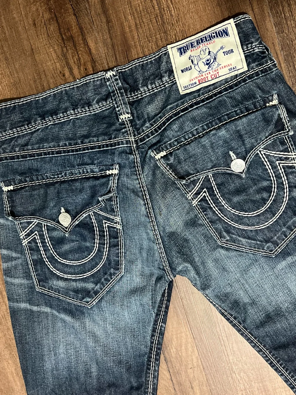 2014 True Religion Blue Distressed Jeans